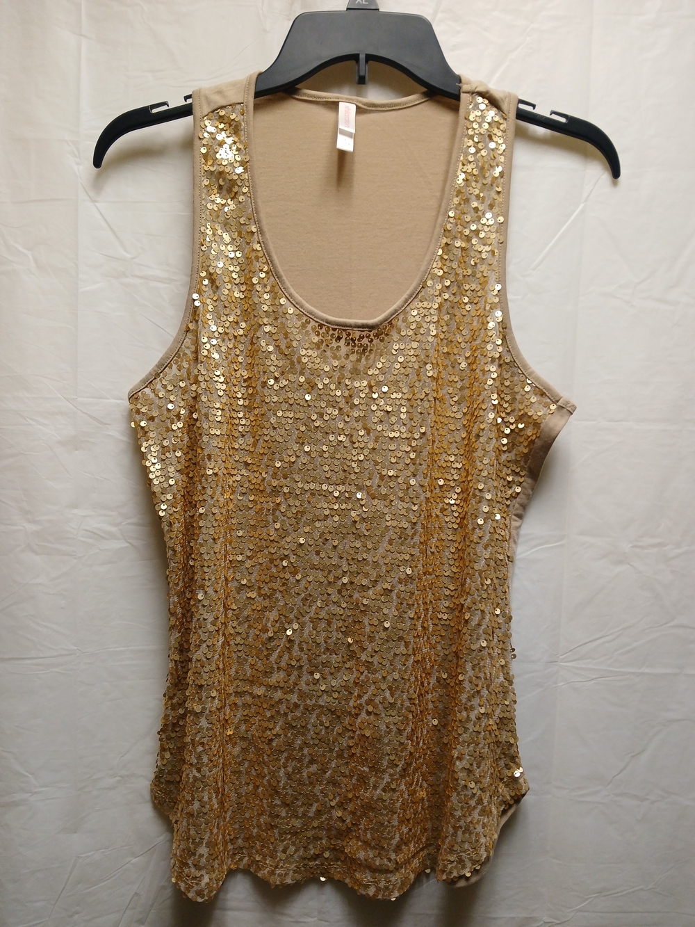 Xhilaration Tan Sequin Tank Top - Women's Sleeveless Party Top